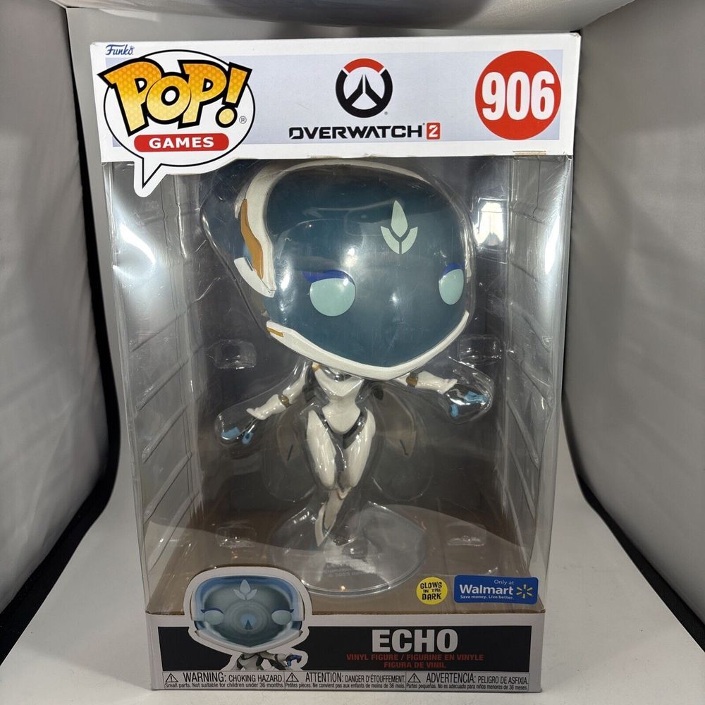 Funko Pop! Games Overwatch 2 Jumbo‎ ECHO Glow In The Dark #906 Walmart Exclusive